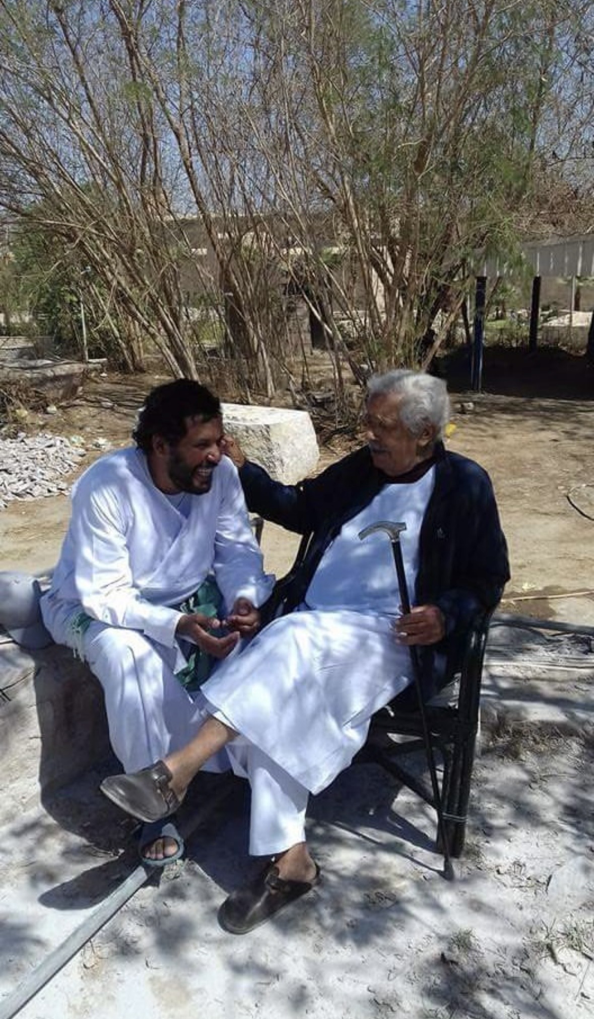 Mohamed Sabry Bastawy with the late master sculptor Adam Henein